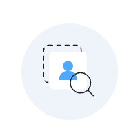 Person icon with a magnifying glass